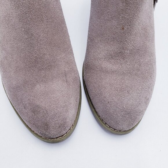 Vionic Women's 8.5 Faros Fringed Bootie Taupe Suede Waterproof Comfort Size Zip - Picture 7 of 11